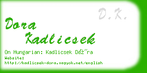 dora kadlicsek business card